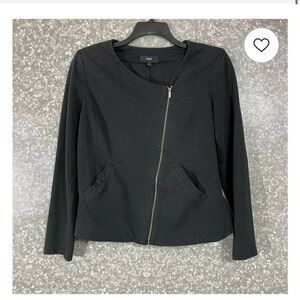 Mossimo Supply Co. Black and Silver Asymmetrical Zip Jacket